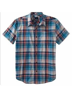 Prana Ecto SS Orange Blue Shirt Sleeve T-Shirt
